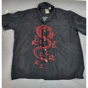 Pineapple Connection Dragon Shirt Mens‎ Large Black Lightweight Fire Camp